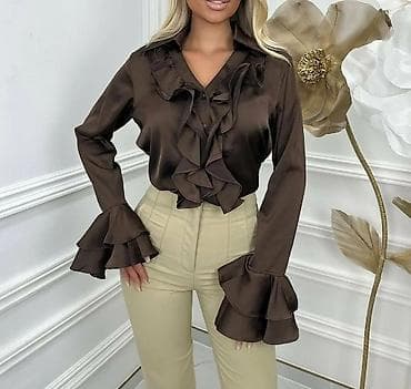 Men's Clothing: Ženska elegantna bluza sa volanima - Model: klasična košulja sa dugim — 4