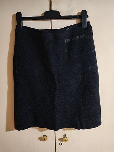 kasmir rolke: Fendi suknja – crna vunena, sa postavom - Brend: Fendi (etiketa — 1