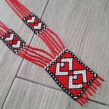 zlatna ogrlica sajla: Marokanska ogrlica od staklenih perlica Autentična ogrlica Ručno — 1