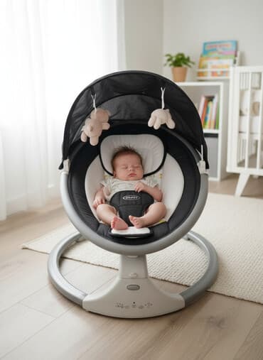 Električna ljuljaška/ležaljka za bebe 4BABY sa baldahinom - — 1