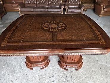 stilske komode: Klasični masivni drveni sto za dnevni boravak/trpezariju - Materijal — 3