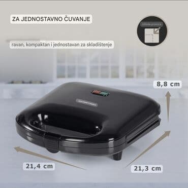 Kitchen Appliances: Crni aparat za sendviče, kompaktan i jednostavan za skladištenje — 2