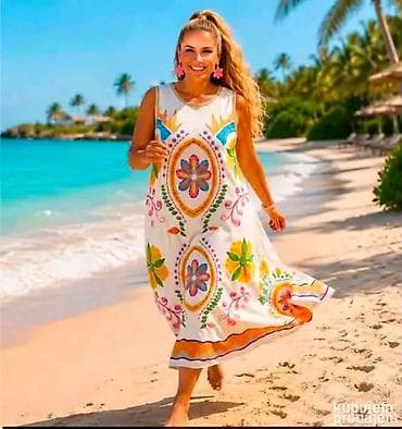 kostimi za deda mraza: 🌸 DUGE HALJINE ZA PUNIJE 🌸 ✨ Lagane, udobne i prelepi printovi! 📏 XL • — 6