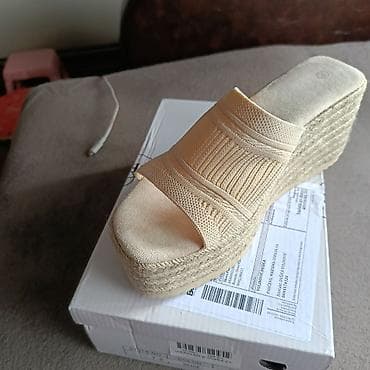 altramarea shoes italy: Ženske platforme/klompe – bež - Model: otvorene platforme sa širokom — 6