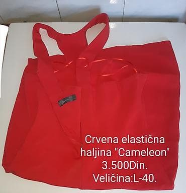 Dukserice: Crvena elastična haljina „Cameleon“ - Veličina: L (40) - Kroj — 6