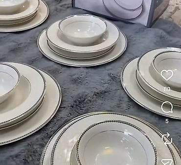 Elegantni set tanjira i činija za 6 osoba - Materijal: kvalitetna