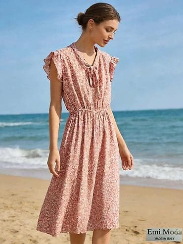 Donji delovi trenerke: Letnja midi haljina Emi Moda – Made in Italy - Romantičan A-kroj sa — 2