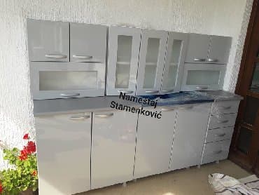 komplet spavace sobe: Kuhinja od medijapana `s` krila crveno-crna 2m gornji i donji delovi — 2