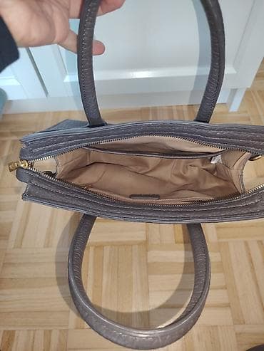 torbe za put: Regina Schrecker kožna torba – tamnosiva/ugljen siva - Materijal — 3