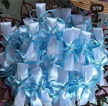 Svadbena oprema: Ukrasne mašne i korpice za svečanosti - Ručno rađene satenske mašne — 3