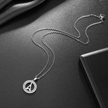 Privesci za nakit: Lancic - Ajfelov toranj sa kristalima - 316L Predivna ogrlica koja — 2