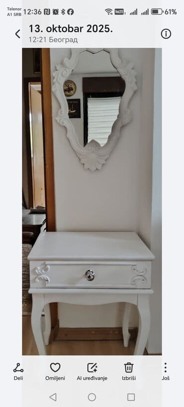 kauč na razvlačenje forma ideale: Komplet, rusticni stočić i ogledalo. Pogodno za salone — 1