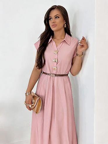 Lične stvari: 💫💫Ženska midi košulja-haljina sa pojasom - Elegantna A-kroj silueta — 6