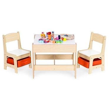 kupujem prodajem stolice: Dečiji set sto i 2 stolice sa tablom za pisanje Wood ECOTOYS Šifra — 4