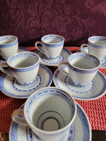 soljice za espresso lavazza: Soljice nove jing dezen pirincani porcelan iz 60,70ih godina — 5