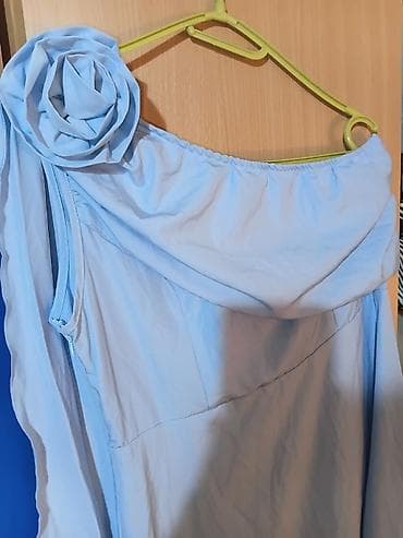 dhgate balenciaga triple s: Svečana haljina na jedno rame – svetloplava - Kroj: duga, lepršava — 9