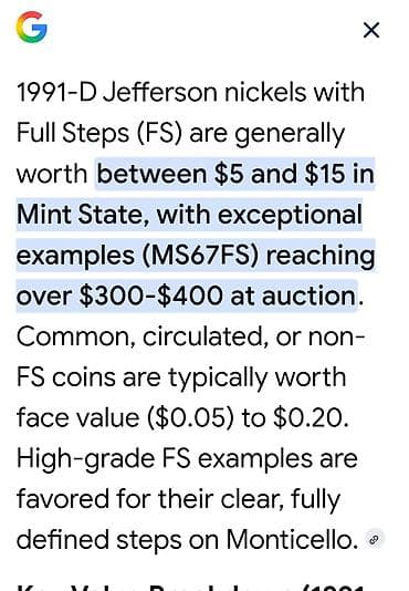 Sport i razonoda: Američki nikl – Jefferson Nickel, godina 1991, oznaka kovnice “D” — 3