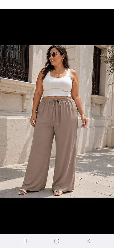casio beograd: Pantalone siroke sa elasticnim pojasem i uckurom za — 1