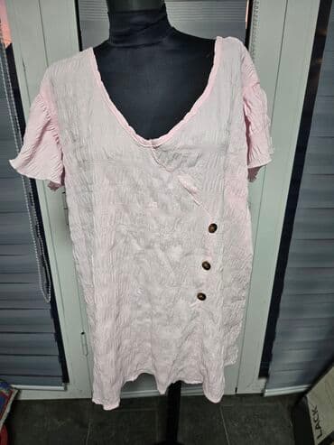 strukirane kosulje muske: 3XL, Jednobojni, bоја - Roze — 1