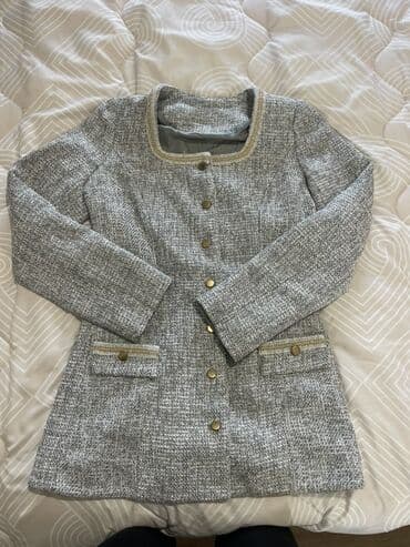 Jackets, Coats, Vests: Sivi sako od tvida u S velicini. Siven po uzoru na chanel model — 1