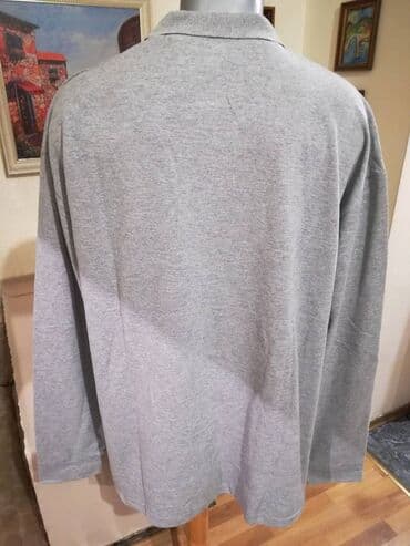 trikotazne pantalone: Nova velika muska pamucna kosulja sa kragnom Benx Svetlo-siva 4XL — 5
