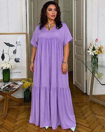 new yourker haljine: Ženska maxi haljina – boho kroj sa V-izrezom Haljina za punije XL 2XL — 1