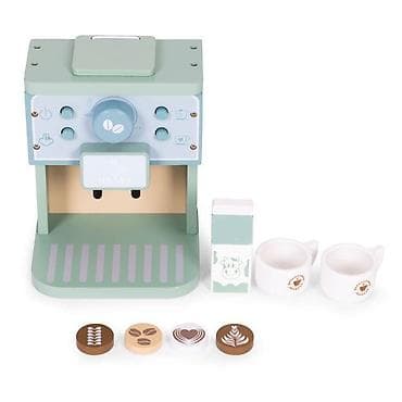 dečiji automobili na akumulator: Drveni aparat za kafu za decu – barista set, 8 delova – ECO TOYS — 4