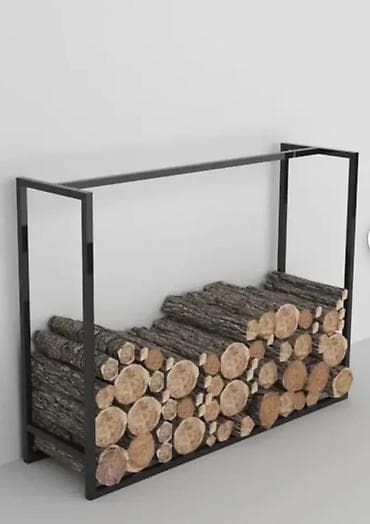 polica ispod sudopere: Stalak za ogrev – metalni nosač za skladištenje drva - Stabilna — 1