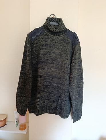 prsluk i sorc: Muški zimski džemper sa rol kragnom - Topao pleteni džemper u melanž — 1