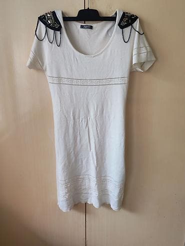 balextra haljine: Bela pletena haljina kratkih rukava – brend Azim. - Materijal: mekana — 5