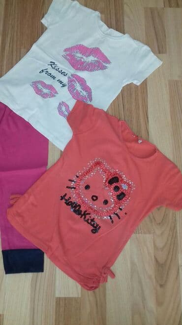 majice sa spustenim ramenom: Bundle: Leggings, T-shirts, For girls, age: 4-5 years — 3