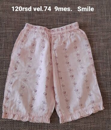 new yorker pantalone: Dečije letnje pantalone “Smile” za bebe - Veličina: 74 (za oko 9 — 1