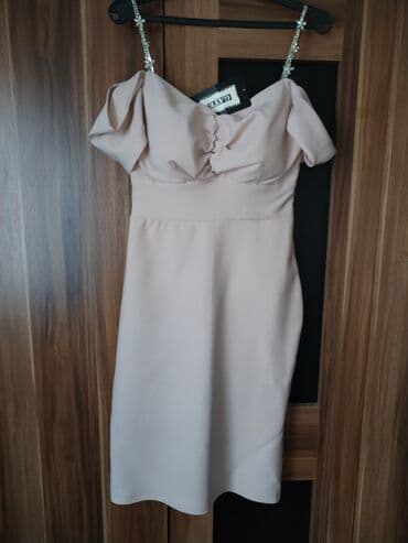 Women's Clothing: L, color - Beige, Cocktail, With the straps — 2