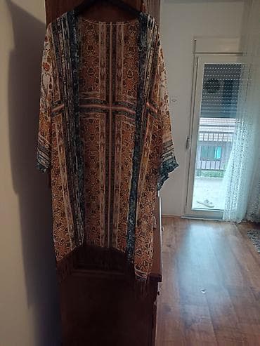 only jakna: Plazni Kimono/pončo sa etno printom i resama - Lagani, prozračni — 1