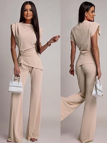 helanke sa kompresijom: 🔥Elegantni ženski komplet – top i pantalone sa širokim nogavicama ✅S M — 2