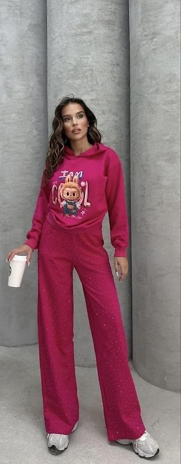 Lepota i nega: Ženski komplet trenirka – dukserica s kapuljačom + široke pantalone - — 1