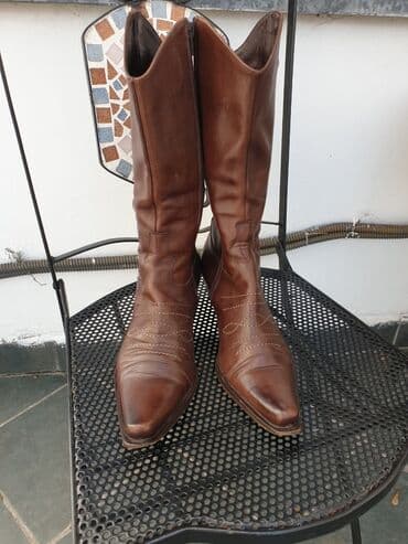 bež čizme od brušene kože: High boots, 40 — 1