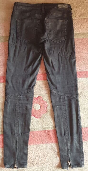 bajkerske čizme: Adriano goldschmied ag moto biker jeans bajker farmerke, crne — 5