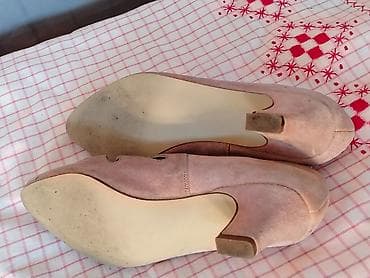set za manikir i pedikir lidl: Vintage LAURA BERG roze cipele sa izrezima (prirodna prevrnuta koža) — 5