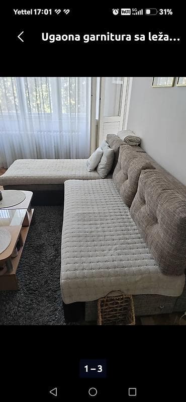 ugaone garniture 230x160: Ugaona garnitura sa ležajem - Tip: L‑profil, dvoslojno sedenje sa — 1