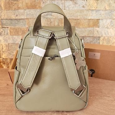 privezak ljubav vera nada: Ženski ruksak/torba – boja sage green - Materijal: premium koža u — 4