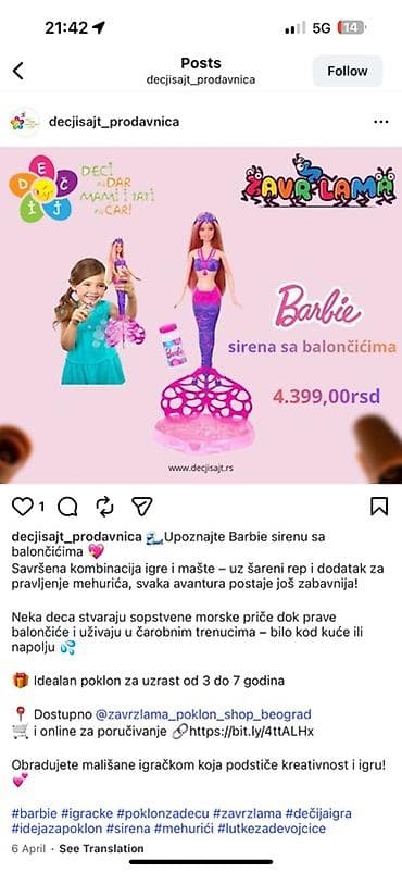 automobili za decu na daljinski: Barbie sirena sa balončićima – Bubble-tastic Mermaid - Lutka sirena — 2