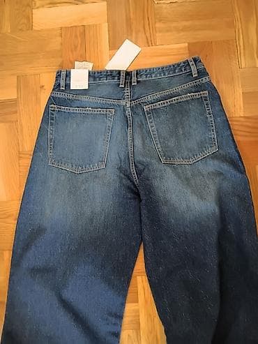 bele elegantne pantalone: ZARA ženske farmerke - Model: široke/balloon nogavice, visok struk - — 4