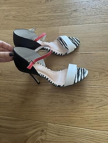 labrador obuca sandale: Ženske sandale na štiklu – zebra print - Otvorene sandale sa tankom — 3