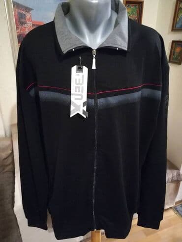 siroke pantalone za punije: Novi muski duks sa kragnom u velikom broju Benx 5XL Crni — 1