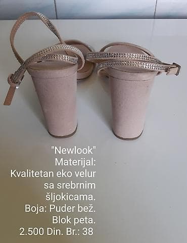 zlatne mindjuse za zene: New Look sandale - Materijal: kvalitetan eko velur ukrašen srebrnim — 8