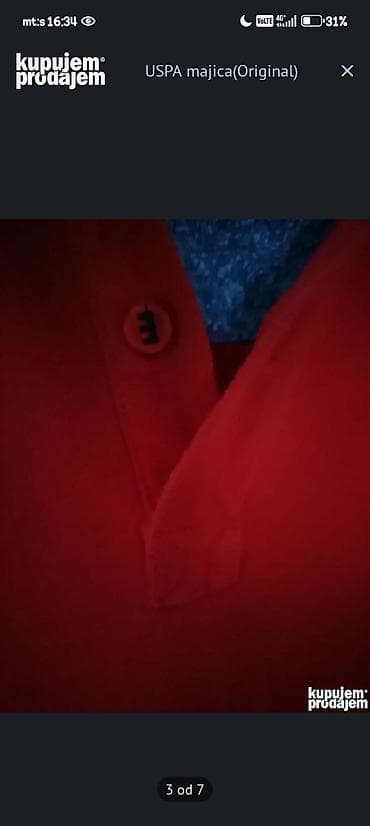 Coats and trench coats: Short sleeves T-shirt, M, U.S. Polo Assn, color - Red, Cotton — 3