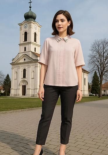 Lične stvari: Ženska bluza SHEIN Curve, veličina 1XL. - Boja: puder/bledo roze - — 1