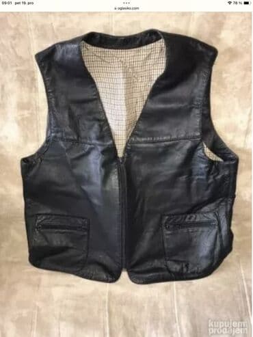 Coats and trench coats: Kozni prsluk L 100% Napa Tamnoplava boja Dzepovi su dupli — 1