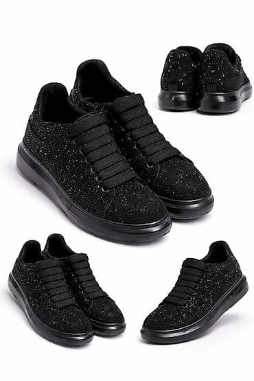 Crne ženske patike sa sjajnim detaljima - Materijal gornjišta na lalafo.rs Crne ženske patike sa sjajnim detaljima - Materijal gornjišta